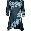 Lily | Turquoise & Teal Floral Sidetail Tunic - Women