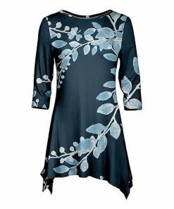Lily | Turquoise & Teal Floral Sidetail Tunic - Women