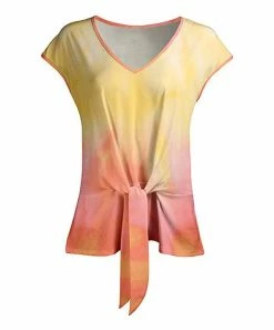 Lily | Yellow & Orange Ombré Tie-Waist V-Neck Tunic - Plus