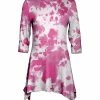 Lily | Pink & White Tie-Dye Sidetail Tunic - Women