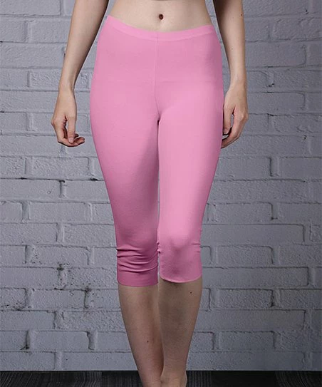 Lily | Light Pink Capri Leggings - Women & Plus 1 Lily | Light Pink Capri Leggings - Women & Plus