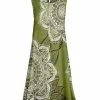 Lily | White & Green Floral Sleeveless Shift Dress - Plus