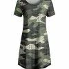 Lily | Olive & Green Camo Short-Sleeve A-Line Dress - Plus