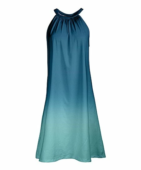 Lily | Blue & Aqua Gradient Yoke Dress - Women & Plus 1 Lily | Blue & Aqua Gradient Yoke Dress - Women & Plus