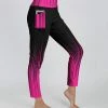Lily | Pink & Black Abstract Pocket High-Waist Leggings - Women