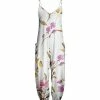 Lily | White & Pink Floral Pocket Sleeveless Jumpsuit - Women