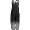 Lily | Gray & Black Ombré Pocket Racerback Jumpsuit - Plus
