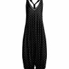 Lily | Black & Gray Dot Racerback Harem Jumpsuit - Women