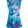 Lily | Blue & Purple Tie-Dye Crisscross Sleeveless Tunic - Women