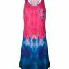 Lily | Navy & Pink Tie-Dye Racerback Patch-Pocket Dress - Women