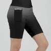 Lily | Black & Dark Gray Ombré Pocket Bike Shorts - Women