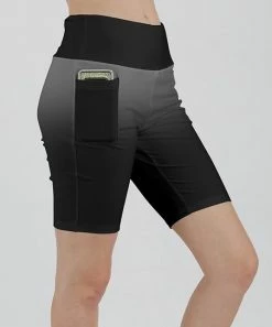Lily | Black & Dark Gray Ombré Pocket Bike Shorts - Women