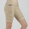 Lily | Cream Marled Pocket Bike Shorts - Plus