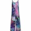 Lily | Purple & Multicolor Abstract Curved-Hem Sleeveless Jumpsuit - Women