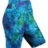Lily | Blue & Green Tie-Dye Bike Shorts - Plus