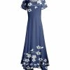 Lily | Blue & White Floral Short-Sleeve Handkerchief Maxi Dress - Women & Plus