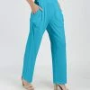Lily | Turquoise Pocket High-Waist Pants - Plus