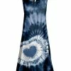 Lily | Navy & White Tie-Dye Heart Sleeveless Shift Dress - Women