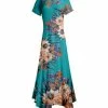 Lily | Teal & Purple Floral Handkerchief Maxi Dress - Women & Plus