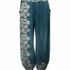 Lily | Blue & Cream Floral Pocket Harem Pants - Plus