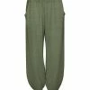 Lily | Olive Green Harem Pants - Plus