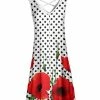 Lily | White & Red Polka Dot Floral Crisscross-Back Sleeveless Dress - Women & Plus