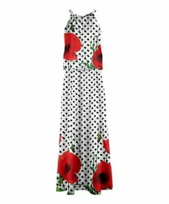 Lily | White & Red Polka Dot Floral Blouson Maxi Dress - Women & Plus