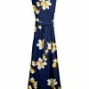 Lily | Navy & Yellow Floral Tie-Waist Maxi Dress - Women & Plus