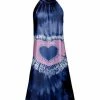 Lily | Blue & Pink Tie-Dye Heart Yoke Dress - Women