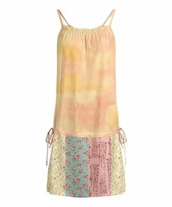 Lily | Orange & Yellow Patchwork Sleeveless Tunic - Women