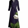 Lily | Navy & Green Bell Flower Tie-Waist Tie-Waist Maxi Shirt Dress - Women & Plus