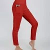 Lily | Red High-Waist Pocket Leggings - Women & Plus