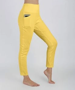 Lily | Yellow High-Waist Pocket Leggings - Women