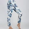 Lily | Navy & White Floral High-Waist Pocket Leggings - Plus