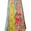 Lily | Yellow & Pink Floral Color Block Tie-Waist Midi Skirt - Women & Plus