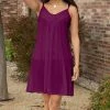 Lily | Plum Sleeveless Shift Dress - Plus