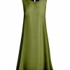 Lily | Olive Button-Keyhole Sleeveless Dress - Women