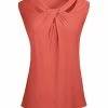 Lily | Coral Cutout-Twist Sleeveless Tunic - Women