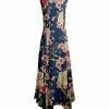 Lily | Navy & Pink Floral Sleeveless Handkerchief Maxi Dress - Women & Plus