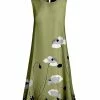 Lily | Green & White Floral Sleeveless Shift Dress - Women