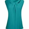 Lily | Turquoise Cutout-Twist Sleeveless Tunic - Women & Plus