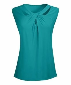 Lily | Turquoise Cutout-Twist Sleeveless Tunic - Women & Plus