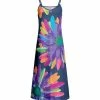 Lily | Navy & Pink Abstract Floral V-Neck Sleeveless Maxi Dress - Women