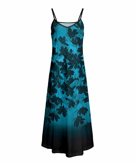 Lily | Blue & Black Ombré Floral V-Neck Sleeveless Maxi Dress - Women & Plus 1 Lily | Blue & Black Ombré Floral V-Neck Sleeveless Maxi Dress - Women & Plus