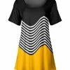 Lily | Yellow & Black Stripe Scoop-Neck Swing Tunic - Women