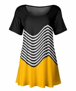 Lily | Yellow & Black Stripe Scoop-Neck Swing Tunic - Women