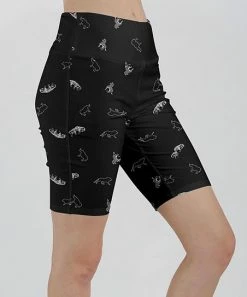 Lily | Black & White Wild Animals High-Waist Bike Shorts - Women