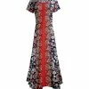 Lily | Navy & Red Paisley Handkerchief Dress - Plus