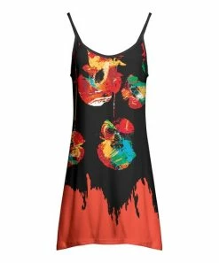 Lily | Black & Orange Abstract Sleeveless Tunic - Plus