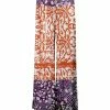 Lily | Orange & Purple Floral Wide-Band Palazzo Pants - Women